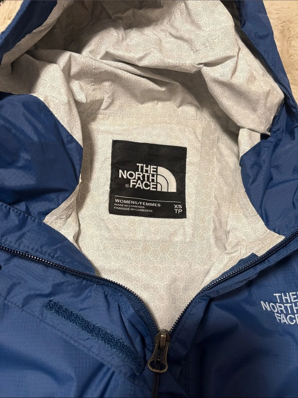 The North Face Blue DryVent Hooded Rain Jacket